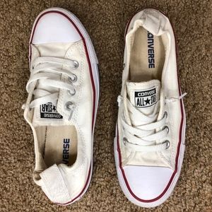 Size 7 white converse shoreline slip on